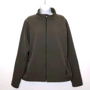 L.L.Bean Olive Green Fleece Lined Bomber Jacket Men's Size Large Regular